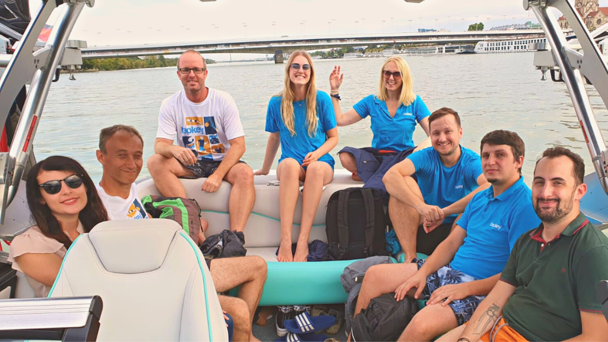 Tapkey team event on a boat